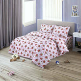 Duvet Covers, white and pink duvet covers, pink floral duvet covers, single duvet covers, double duvet covers, king size duvet covers, microfiber duvet covers sets, Microfiber bedding sets, 3Pcs Duvet Covers set,